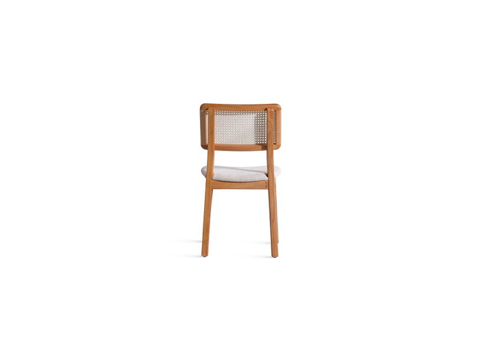 Hanah Home Silla Lotus Natural Tela Teddy Madera Haya 100% Diseño Elegante y Acogedor Dimensiones 45x85x48 cm